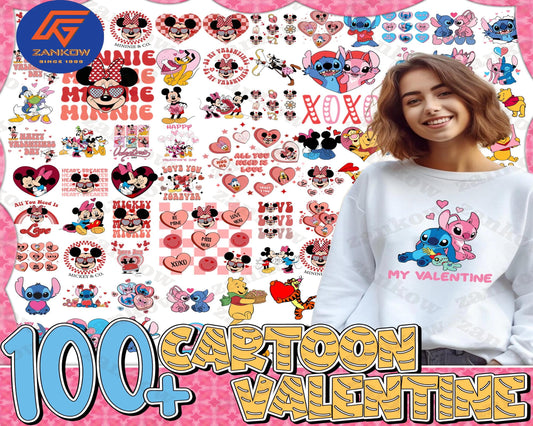100 file Valentine mickey Mouse Story Png Bundle ,  Cartoon Valentine Png Bundle , Be My Valentine Png, Digital download , Instant Download