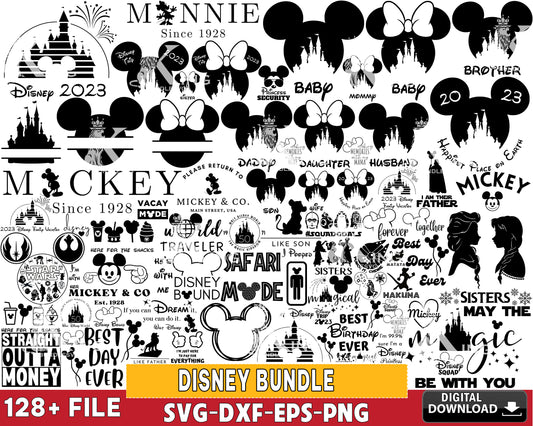Disney  Bundle svg, 128+ file Disney bundle svg eps png dxf , for Cricut, Silhouette, digital, file cut