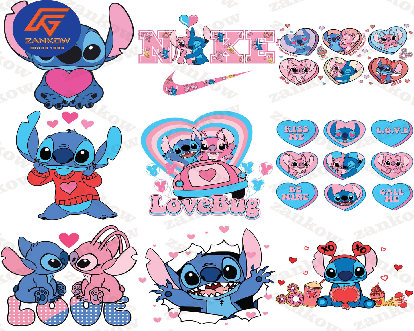 20 file Stitch & Angel Valentine Png Bundle, Stitch valentine bundle Png, Digital download , Instant Download