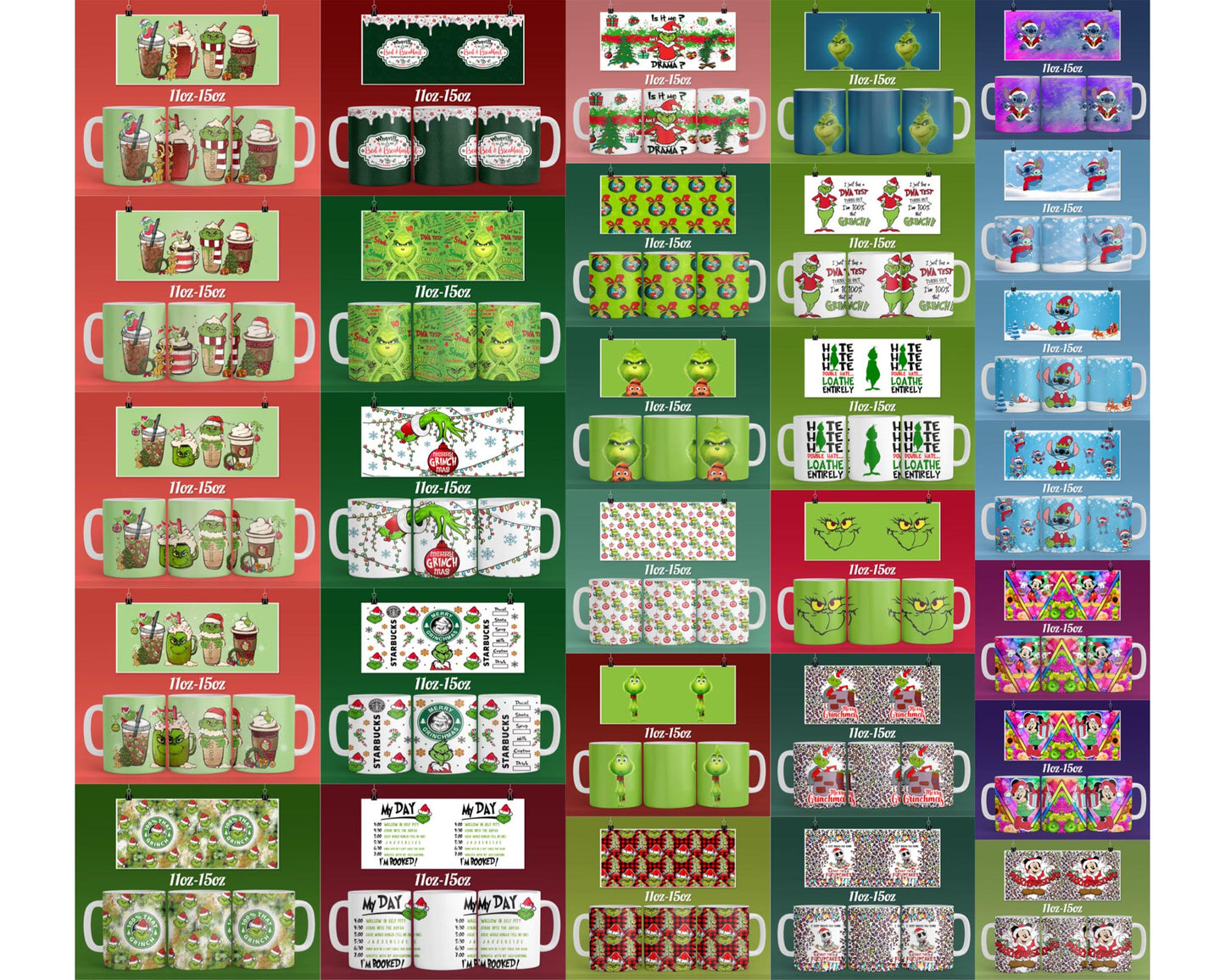 25+ file Grinch MUG TEMPLATE PNG, Christmas coffee bundle PNG, for Cricut, Silhouette, digital download, file cut