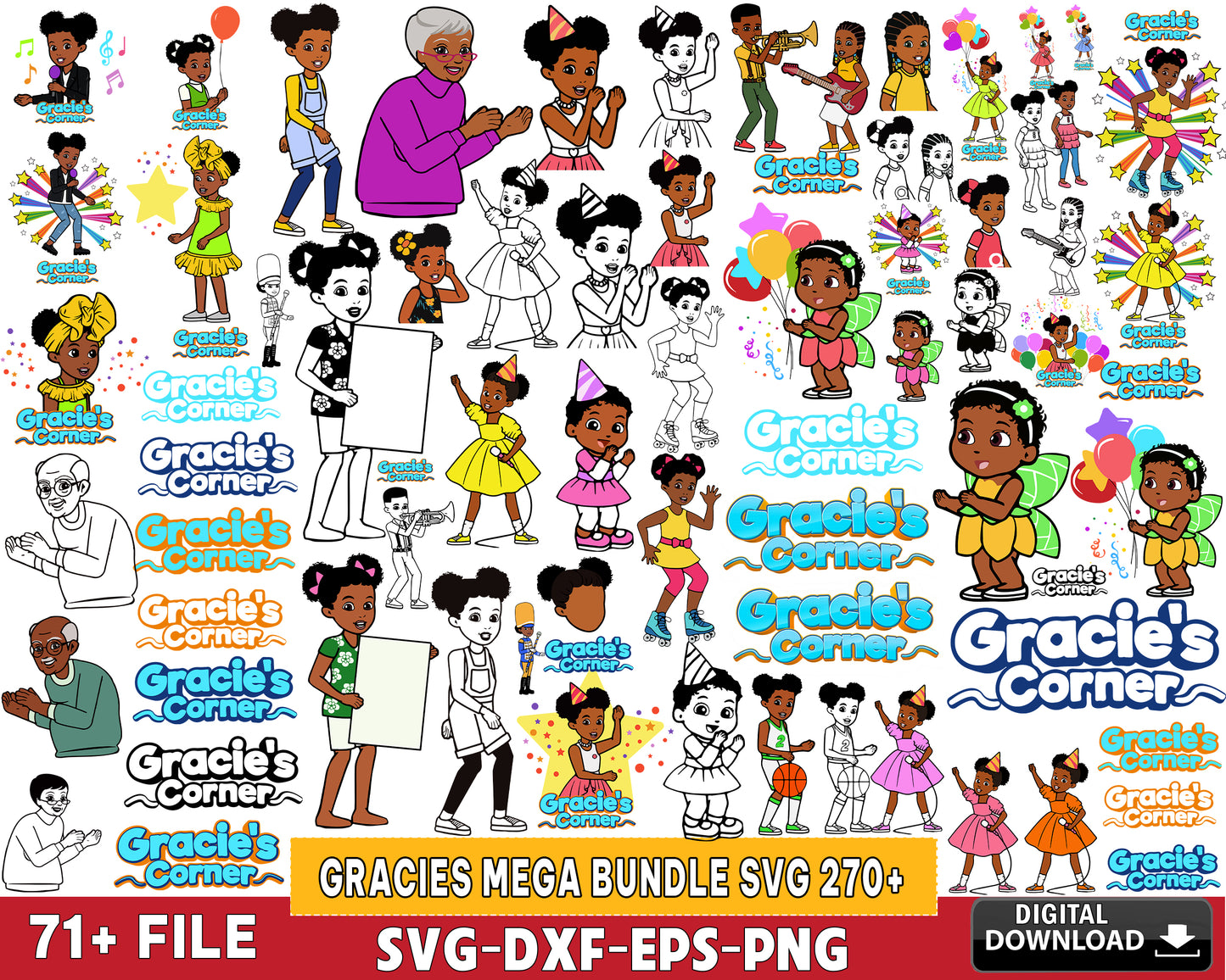 GRACIES Bundle svg, 270+ file GRACIES mega bundle svg eps png dxf , for Cricut, Silhouette, digital, file cut
