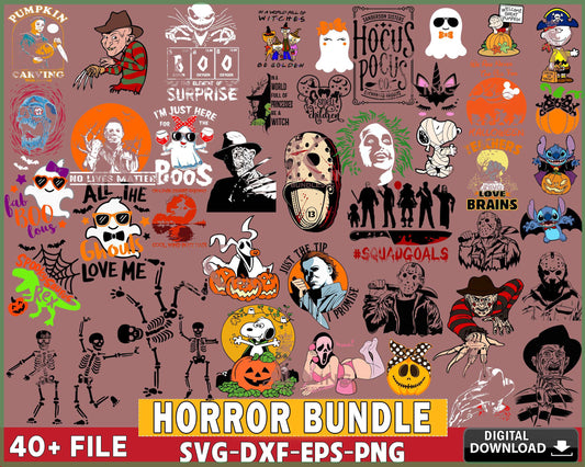 40+ file Horror bundle svg. halloween svg dxf eps png, bundle halloween svg, cricut, for Cricut, Silhouette, Digital Download, Instant Download
