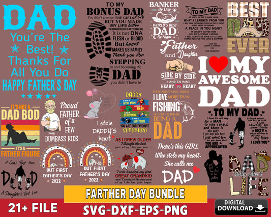 42 file father day bundle svg, farther day SVG DXF EPS PNG , for Cricut, Silhouette, Digital download ,Instant Download