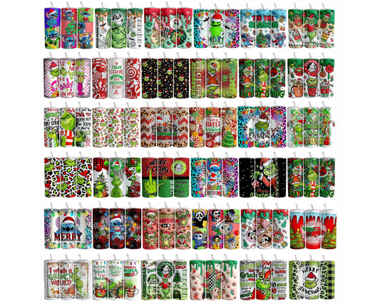 50 Christmas Tumbler Sublimation Designs, 20oz Skinny Tumbler Bundle Wrap PNG, for Cricut, Silhouette, digital download, file cut