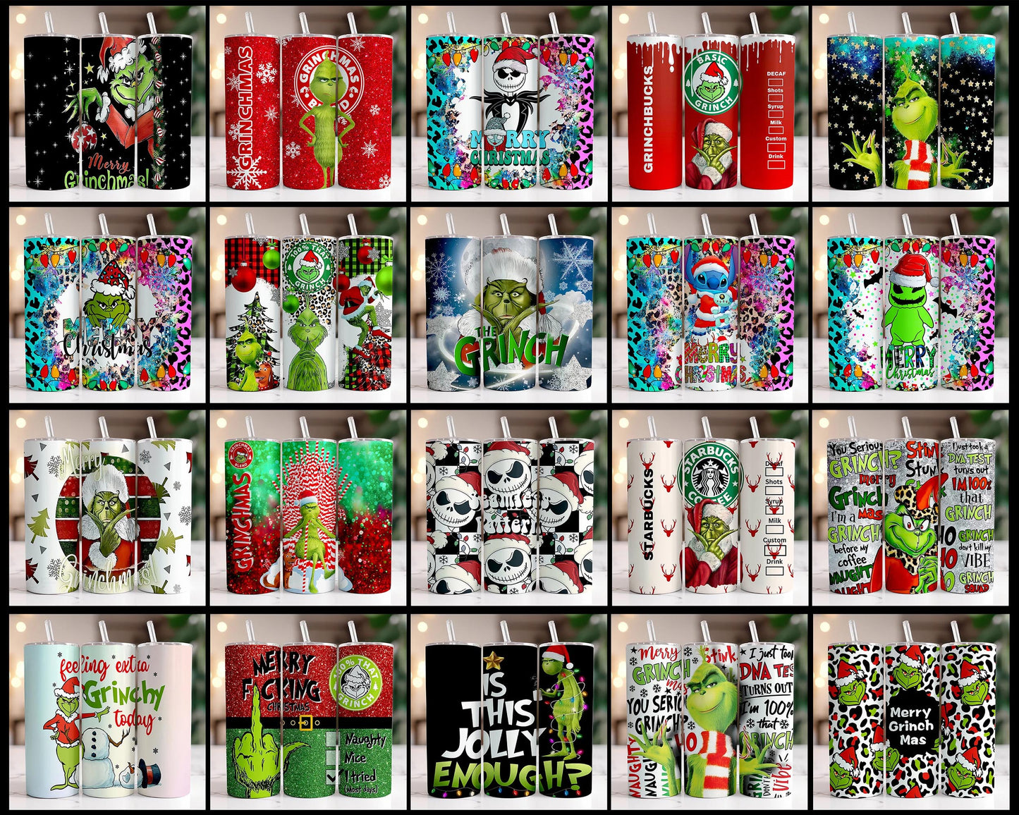 53 Designs 2D, 3D Christmas Tumbler Sublimation , 20oz Skinny Tumbler, for Cricut, Silhouette, digital, file cut
