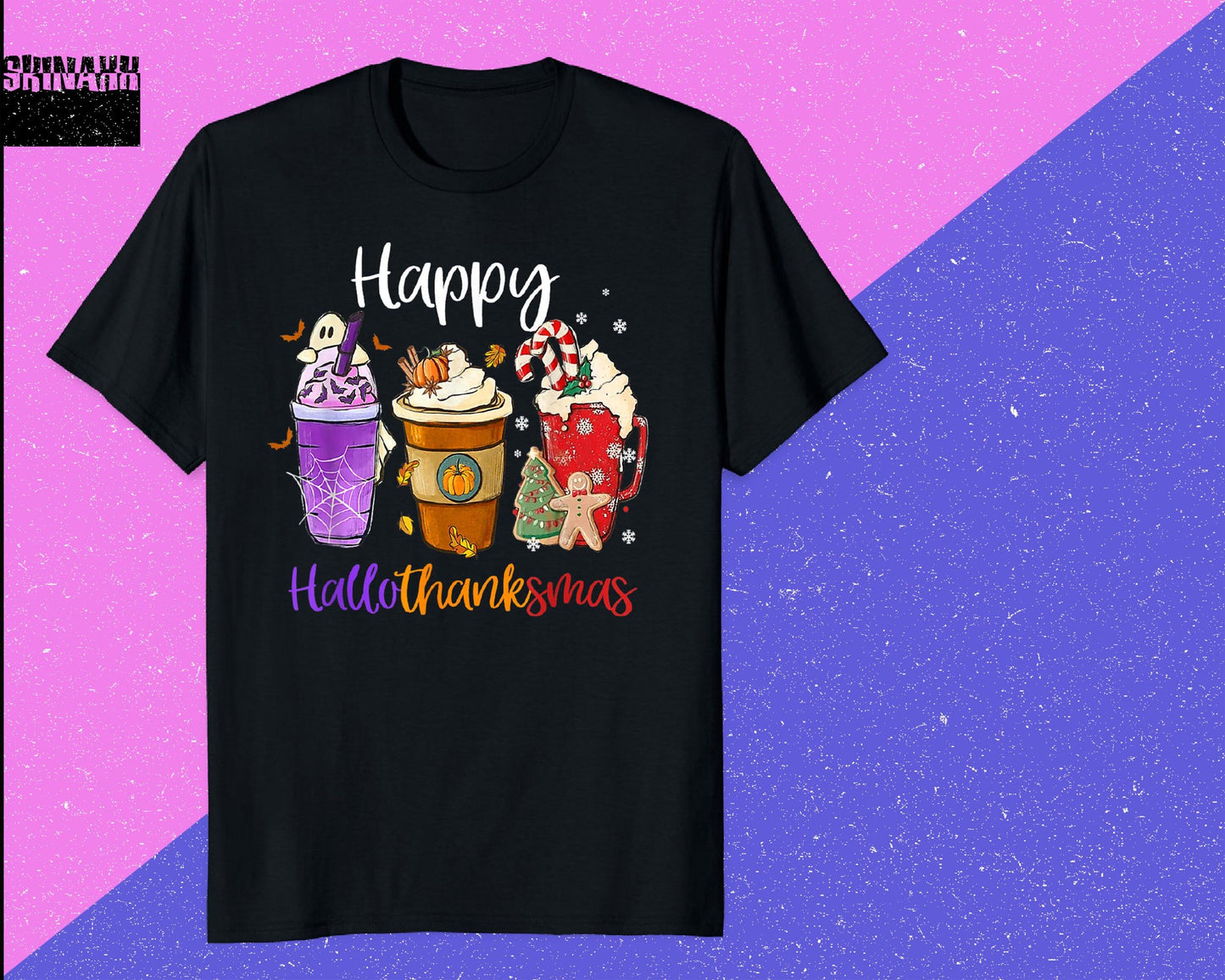 9+ Happy Hallothanksmas Coffee Png, Hallothanksmas Sublimation PNG, Happy Halloween Png, Silhouette, Digital Download , Instant Download