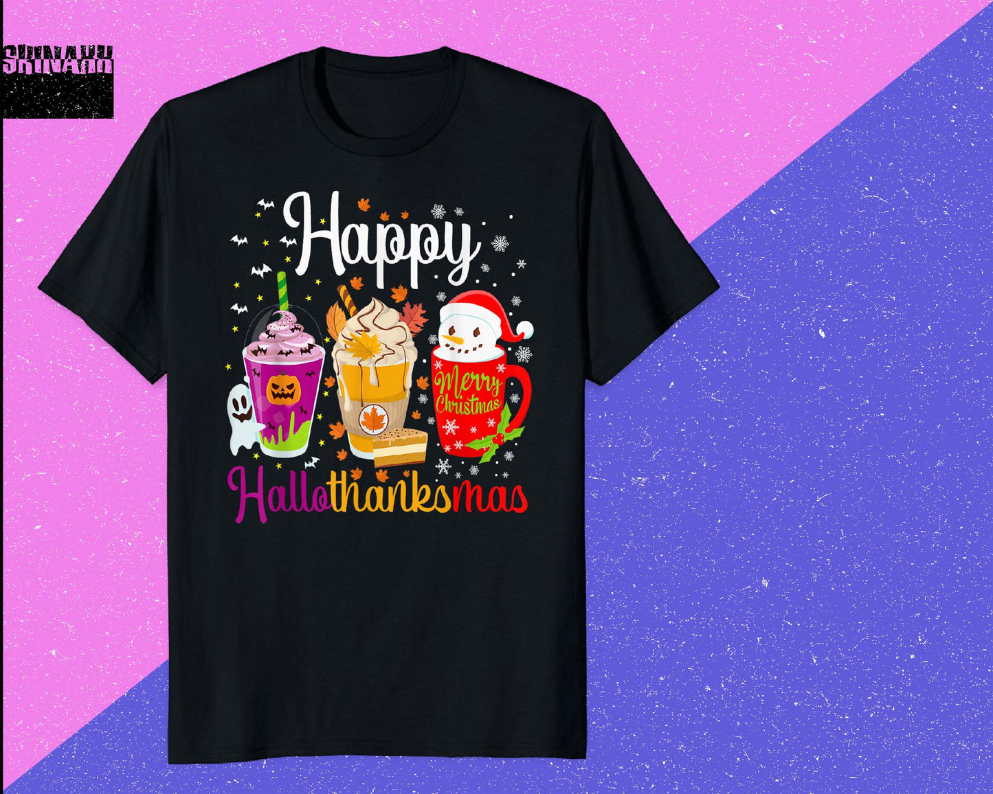 9+ Happy Hallothanksmas Coffee Png, Hallothanksmas Sublimation PNG, Happy Halloween Png, Silhouette, Digital Download , Instant Download