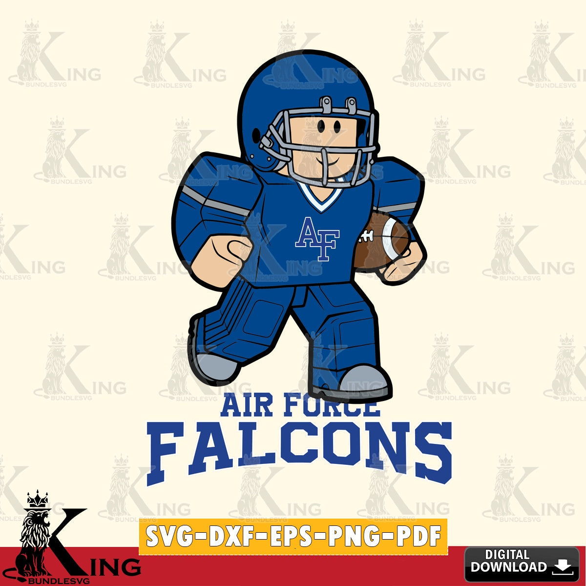 Air Force Falcons Roblox Player Rugby SVG file , NCAA Cricut, File cut , Digital Download , PDF File