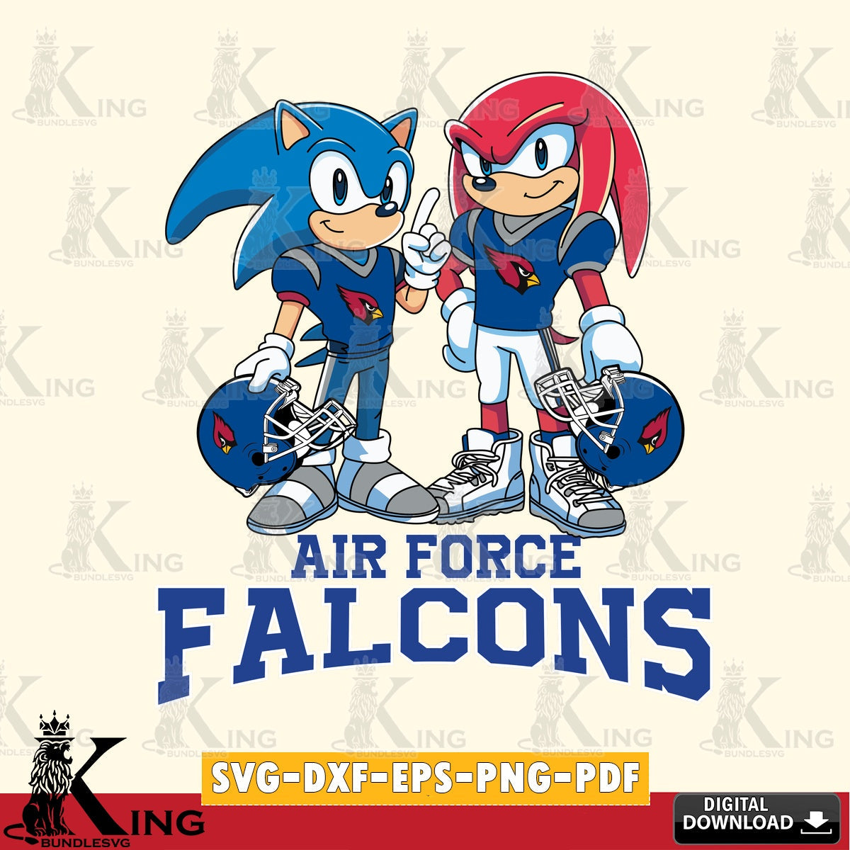 Air Force Falcons Sonic And Knuckles Football SVG file, Vector , Digital Download , PDF File , Instant Download