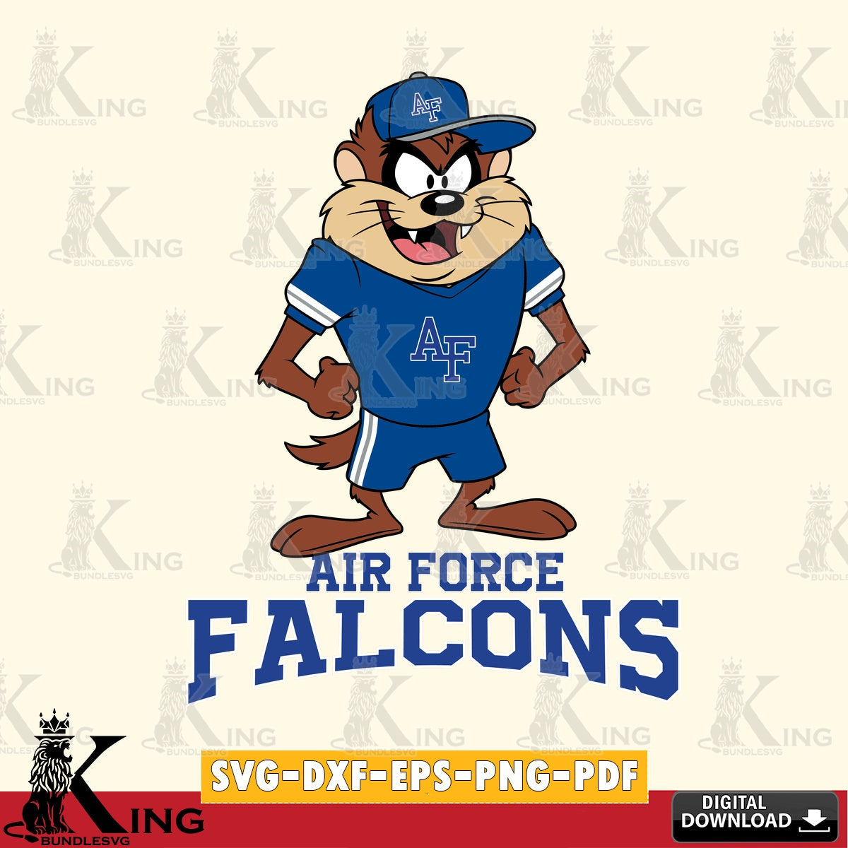 Air Force Falcons Taz Standing Pose SVG file, Cut file , Digital Download , Instant Download, Taz svg, NCAA svg