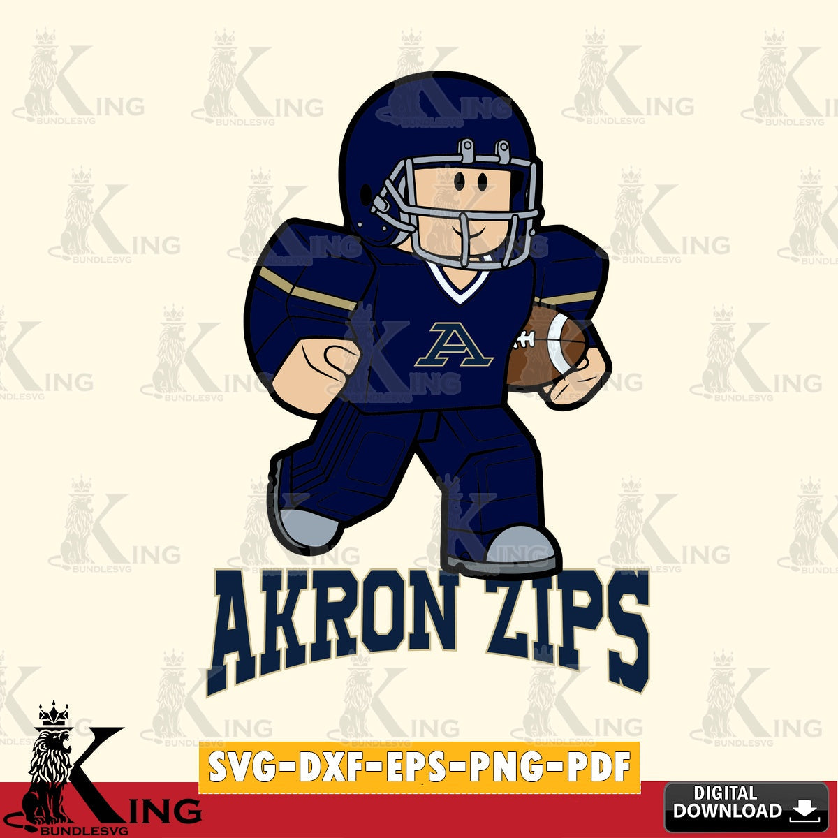 Akron Zips Roblox Player Rugby SVG file , NCAA Cricut, File cut , Digital Download , PDF File