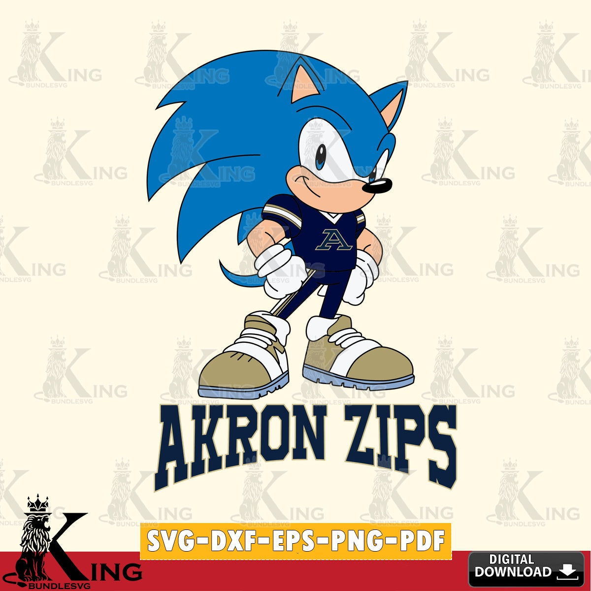 Akron Zips Sonic Football Star Mascot SVG file, Vector , Digital Download , PDF File , Instant Download