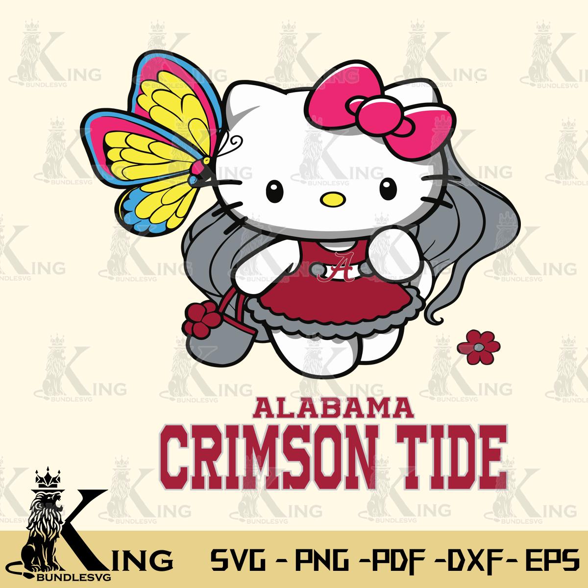 Alabama Crimson Tide Kitty Cartoon Svg Eps Dxf Png File, Digital Download