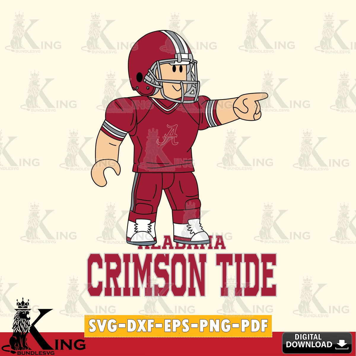 Alabama Crimson Tide Roblox Player Football SVG file , NCAA Cricut, File cut , Digital Download , PDF File