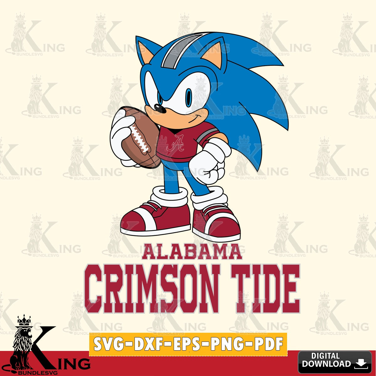 Alabama Crimson Tide Sonic Game Day Ready SVG file, Vector , Digital Download , PDF File , Instant Download