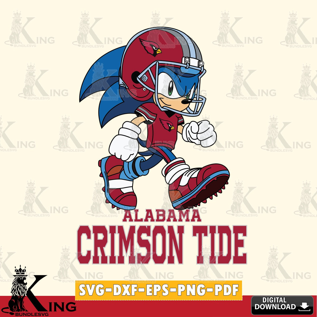 Alabama Crimson Tide Sonic Ready Football SVG file, Vector , Digital Download , PDF File , Instant Download