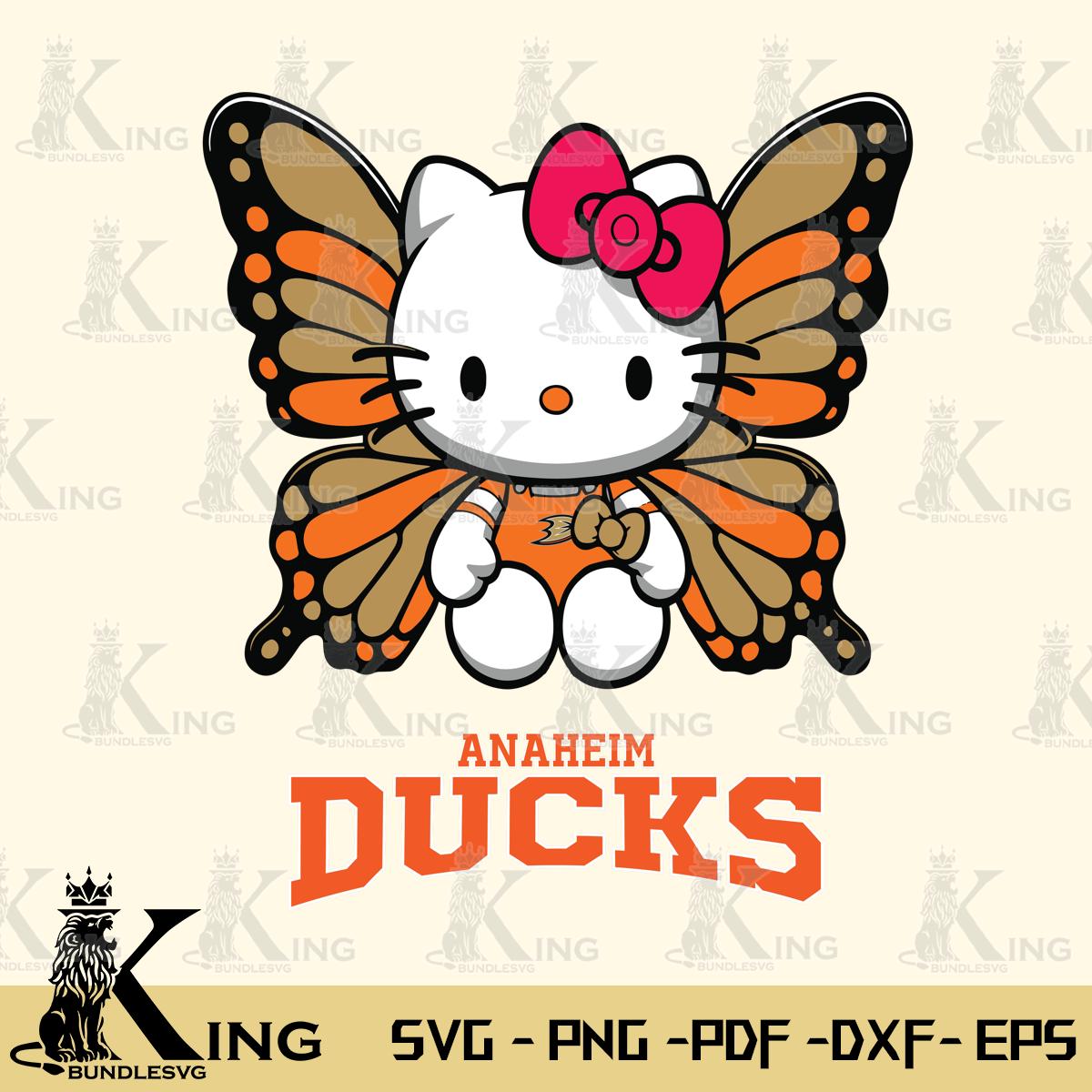 Anaheim Ducks Butterfly Kitty Delight Svg Eps Dxf Png File, Digital Download