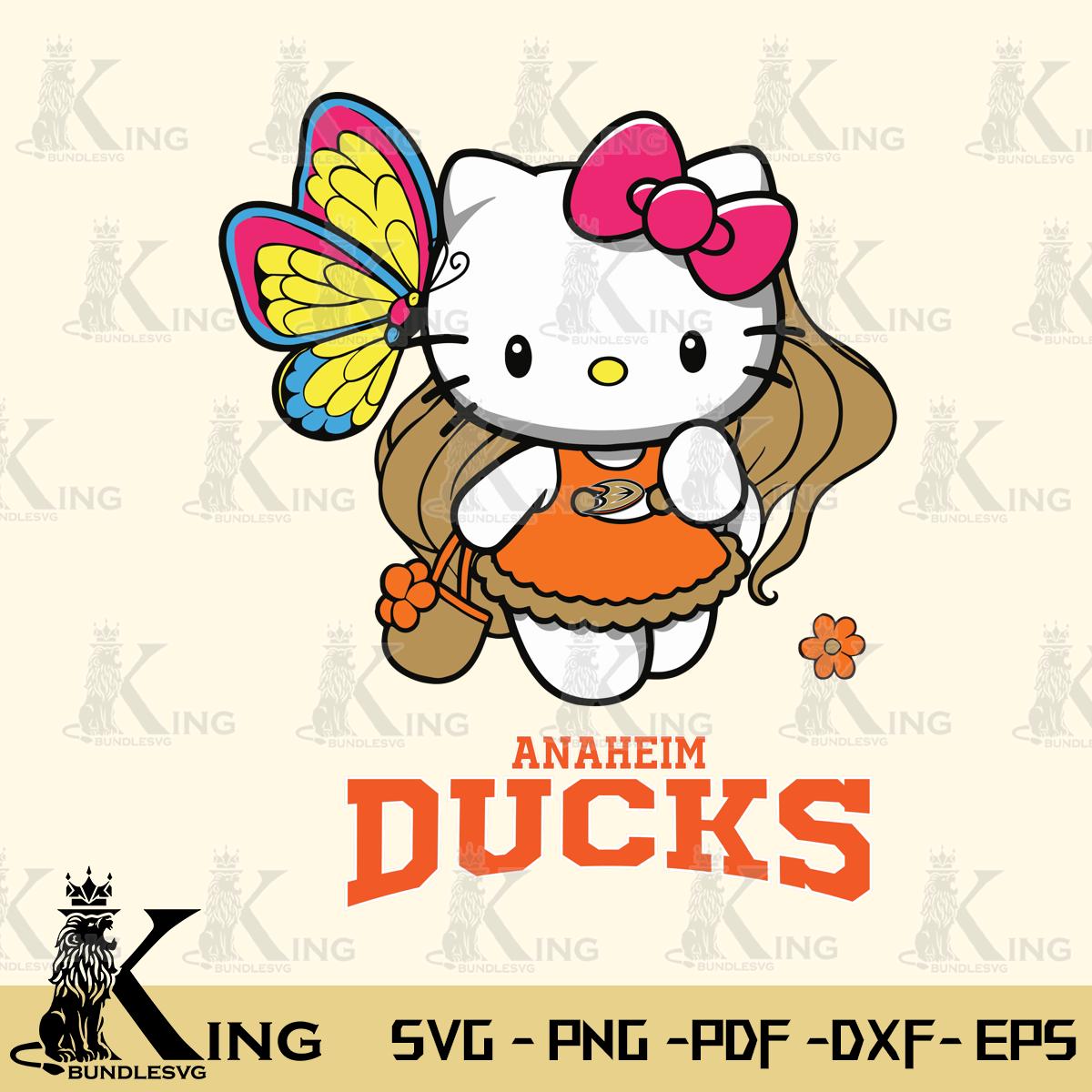 Anaheim Ducks Kitty Cartoon Svg Eps Dxf Png File, Digital Download