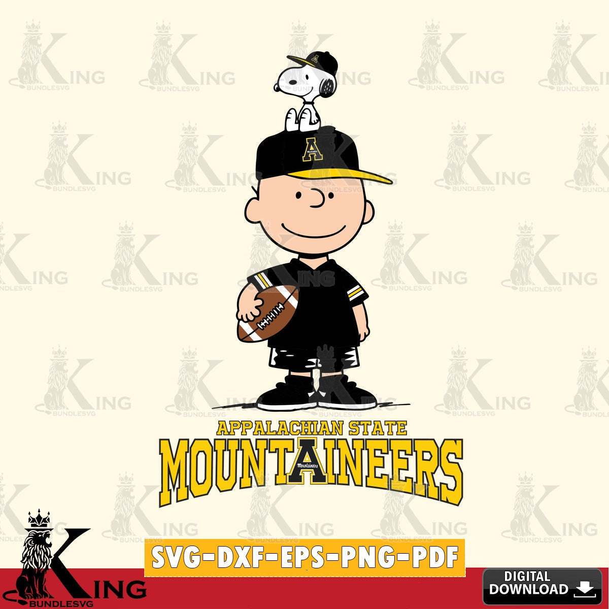 Appalachian State Mountaineers Peanuts Football Rugby SVG, Cricut, Cut file , Digital Download , Instant Download, Peanuts svg, NCAA svg, Football svg, Sport svg