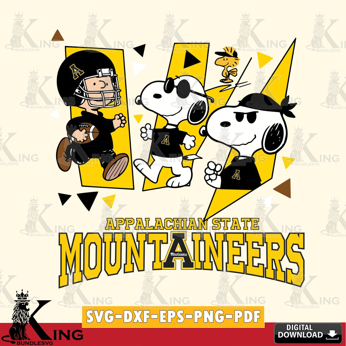 Appalachian State Mountaineers Peanuts Joe Cool SVG, Cricut, Cut file , Digital Download , Instant Download, Peanuts svg, NCAA svg, Football svg, Sport svg
