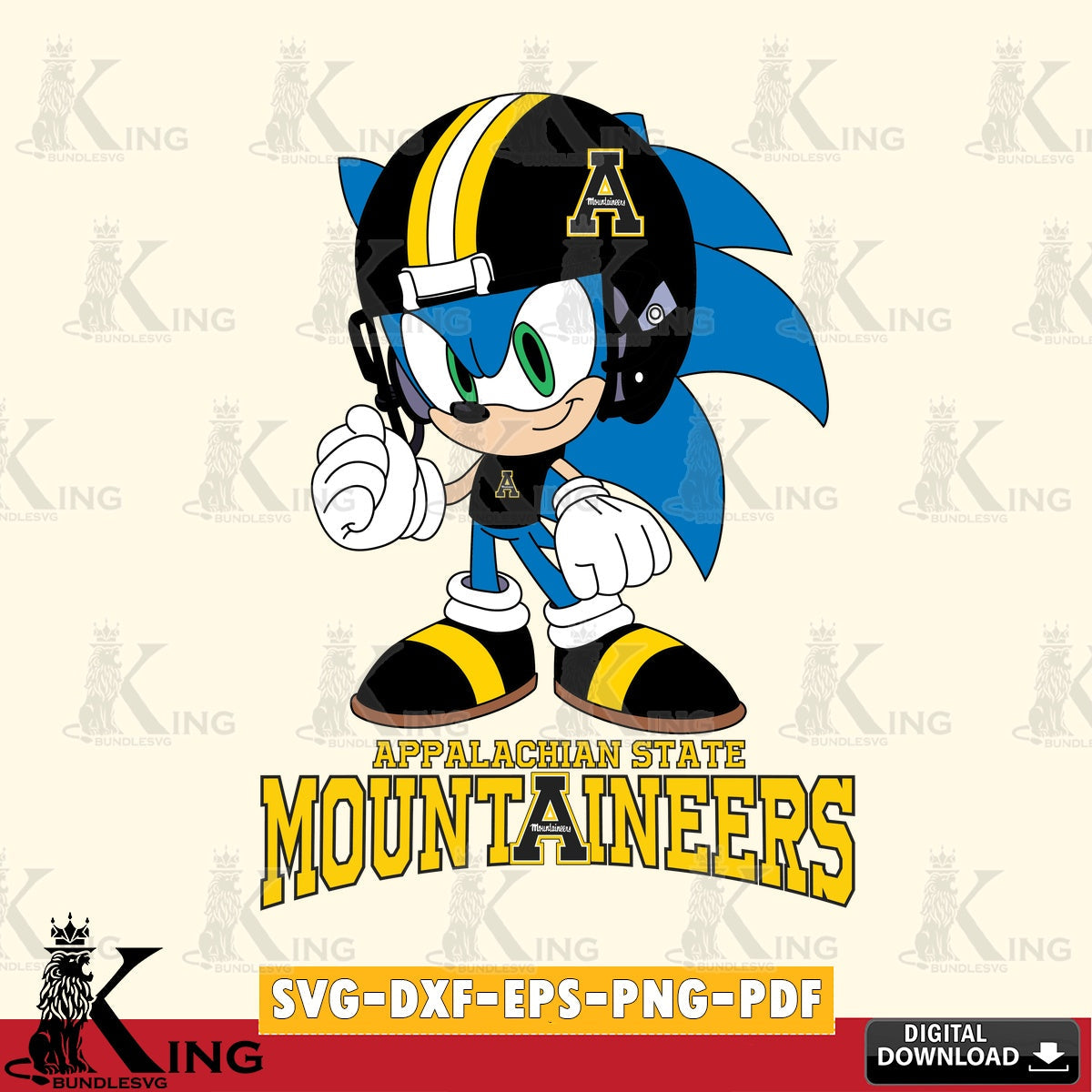 Appalachian State Mountaineers Sonic Football Mascot SVG file, Vector , Digital Download , PDF File , Instant Download
