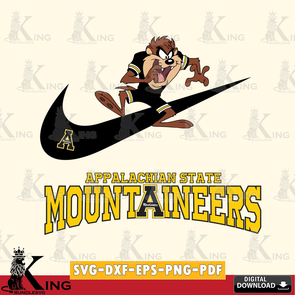 Appalachian State Mountaineers Taz Football Nike SVG file, Cut file , Digital Download , Instant Download, Taz svg, NCAA svg