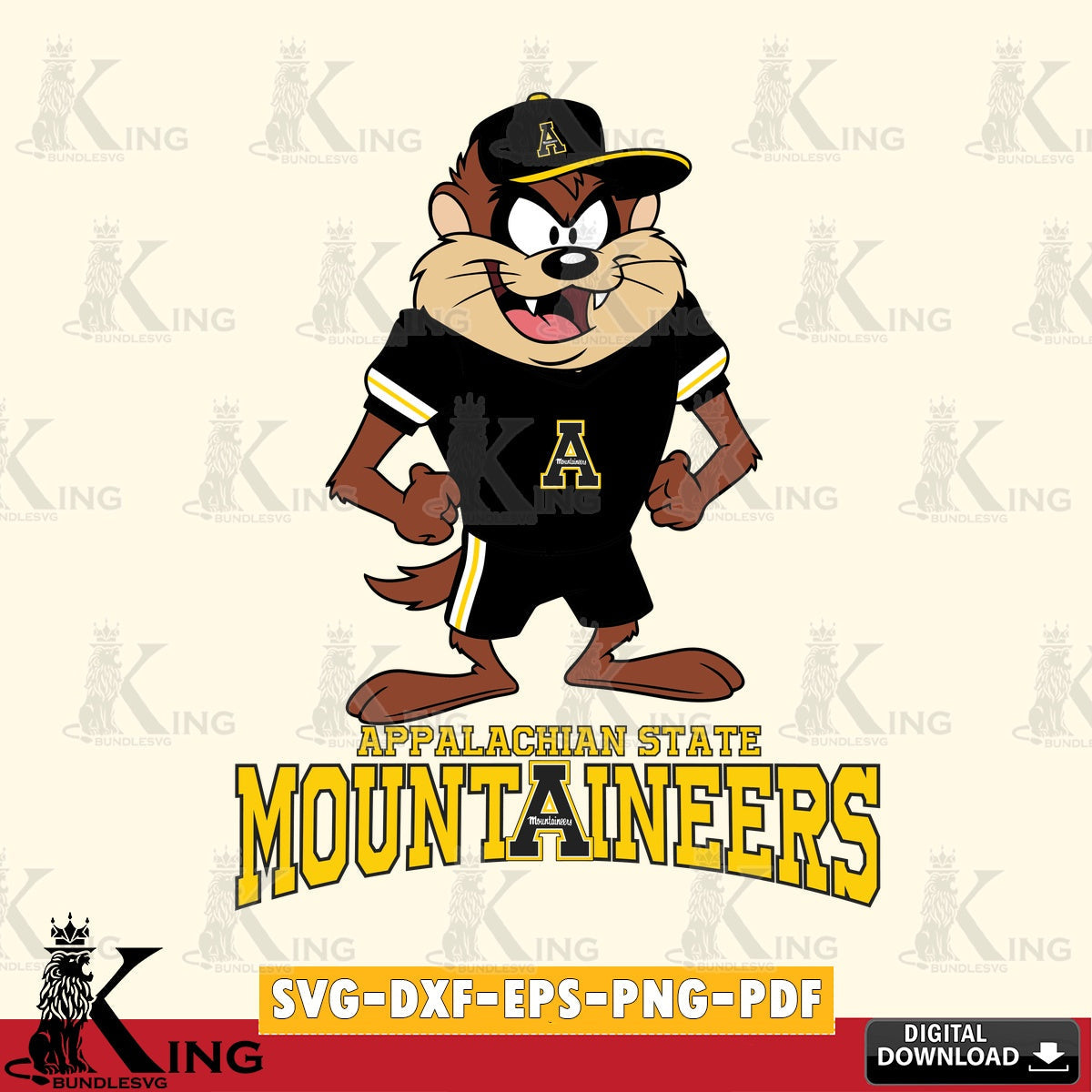 Appalachian State Mountaineers Taz Standing Pose SVG file, Cut file , Digital Download , Instant Download, Taz svg, NCAA svg