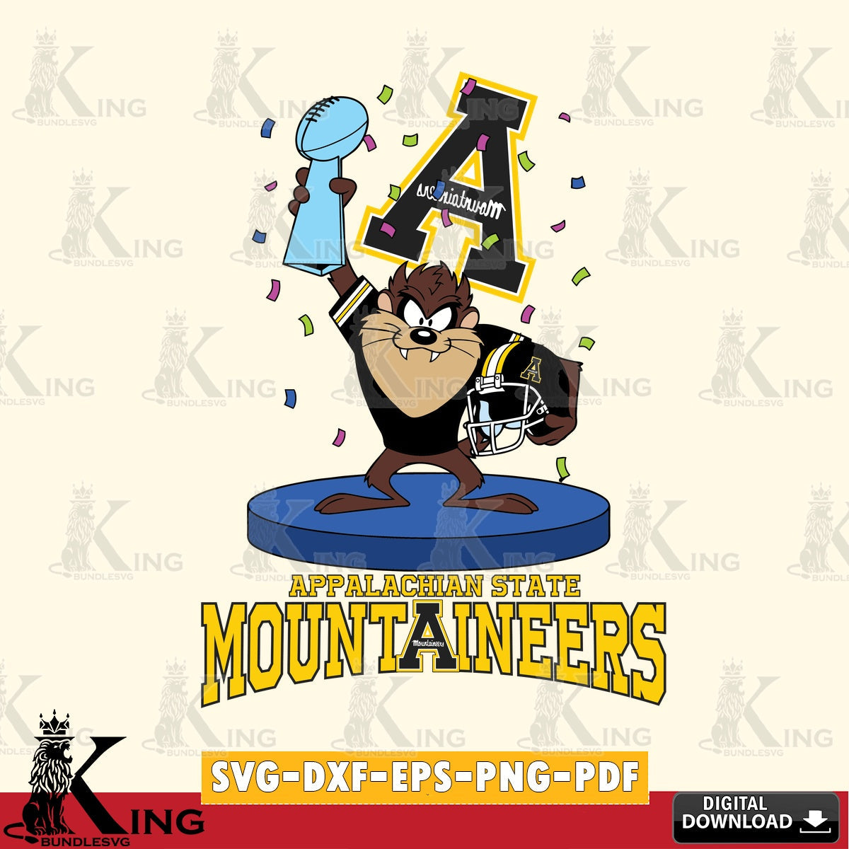 Appalachian State Mountaineers Taz Trophy Podium SVG file, Cut file , Digital Download , Instant Download, Taz svg, NCAA svg