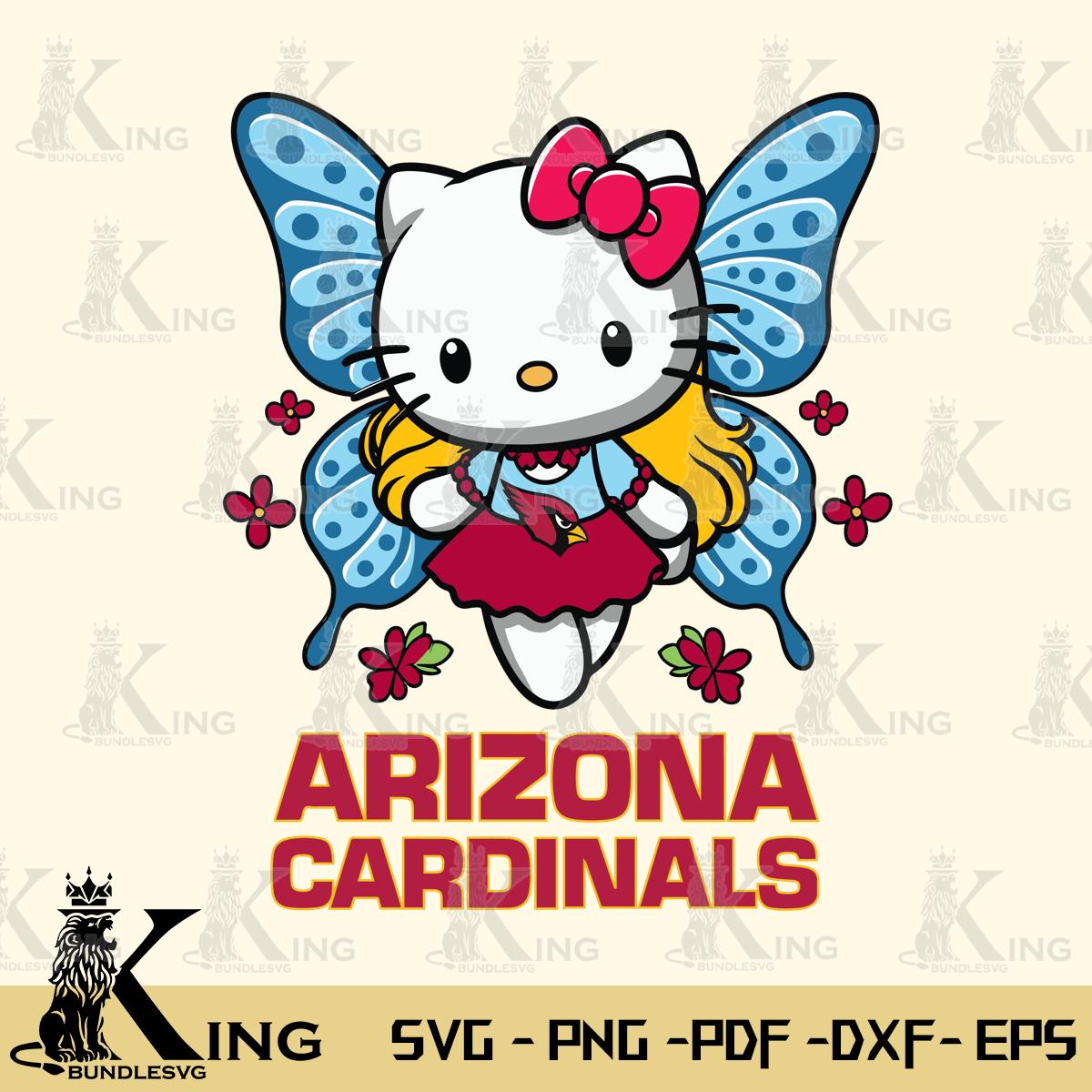 Arizona Cardinals Butterfly Kitty Charm Svg Eps Dxf Png File, Digital Download