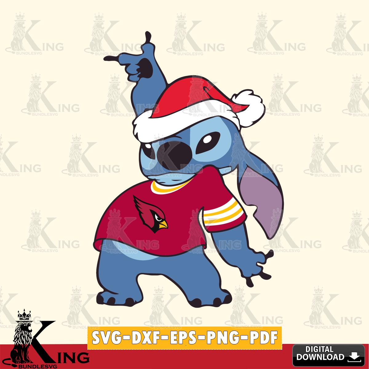 Arizona Cardinals Disney Lilo & Stitch Christmas SVG, NFL for Cricut, Silhouette, Digital Download , file cut
