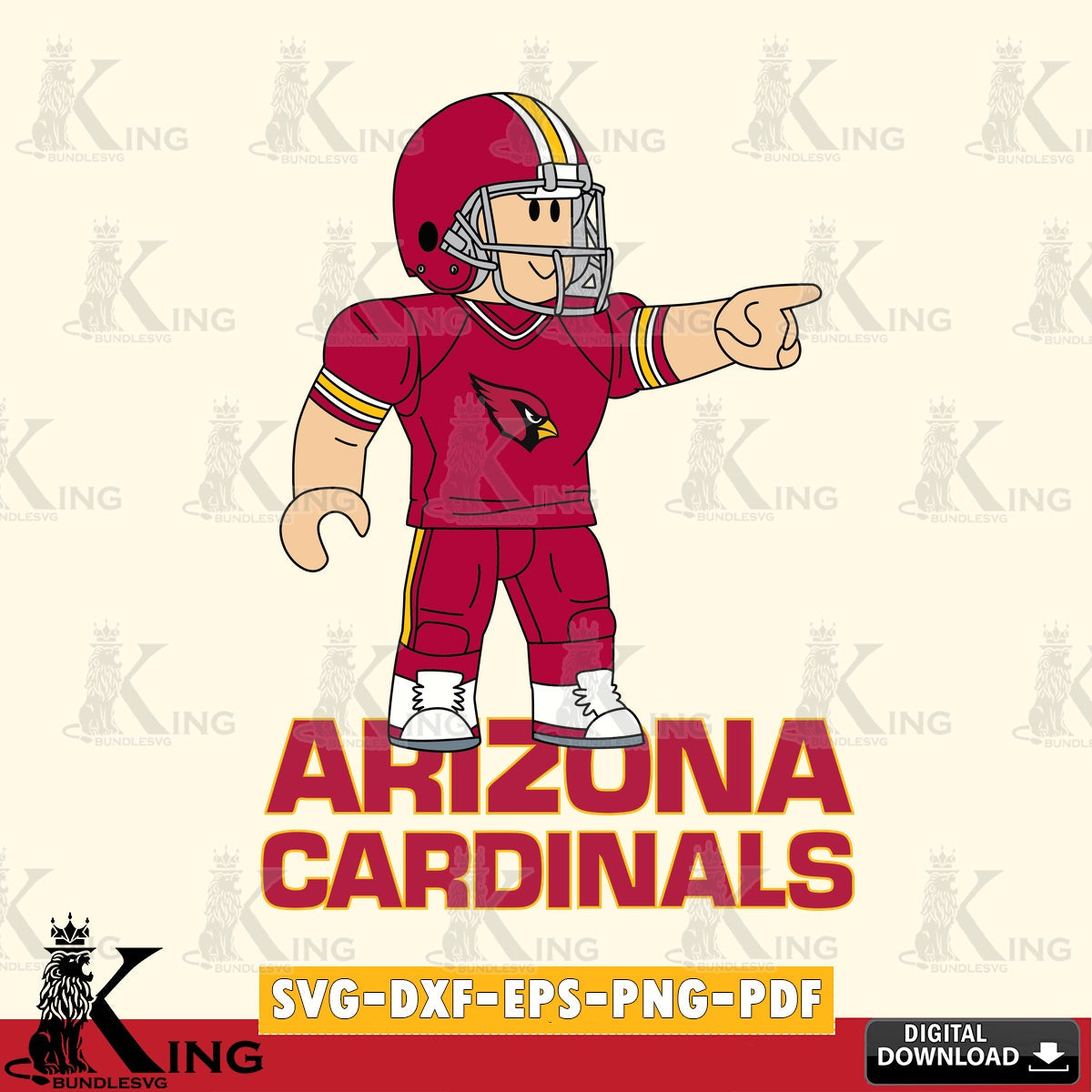 Arizona Cardinals Roblox Player Football SVG file , Cricut, NFL File cut , Digital Download , PDF File