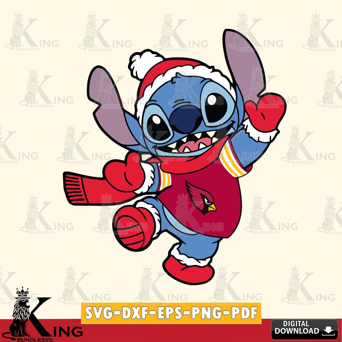 Arizona Cardinals Stitch Disney Christmas SVG, NFL for Cricut, Silhouette, Digital Download , file cut