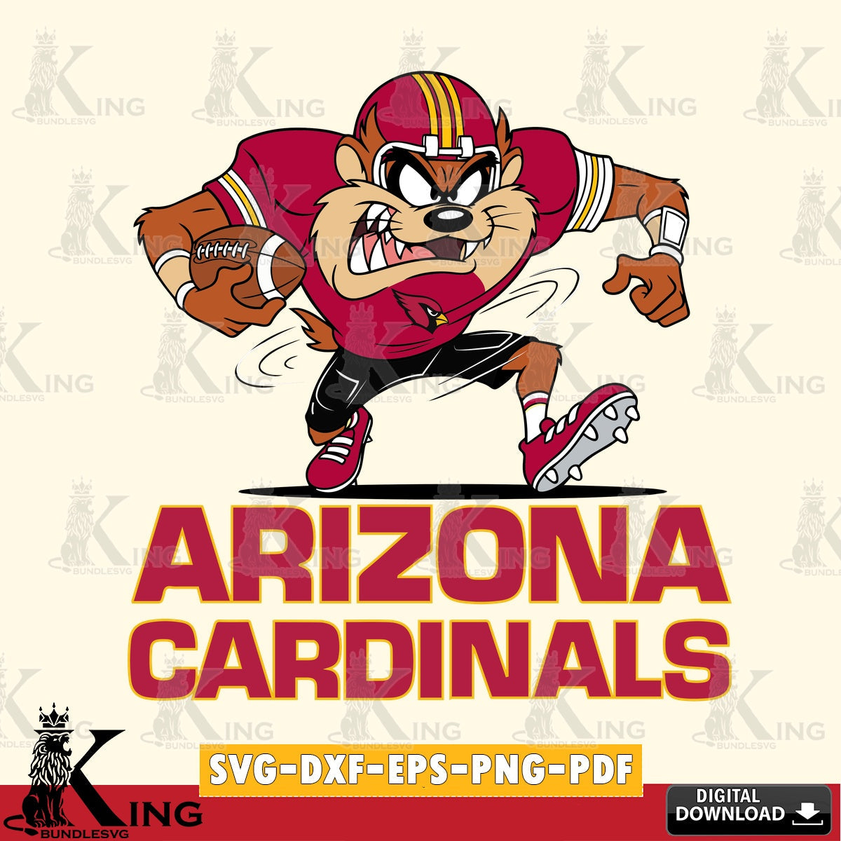 Arizona Cardinals Taz Football Helmet Cut file , Digital Download , Instant Download, Looney Tunes svg, Football svg