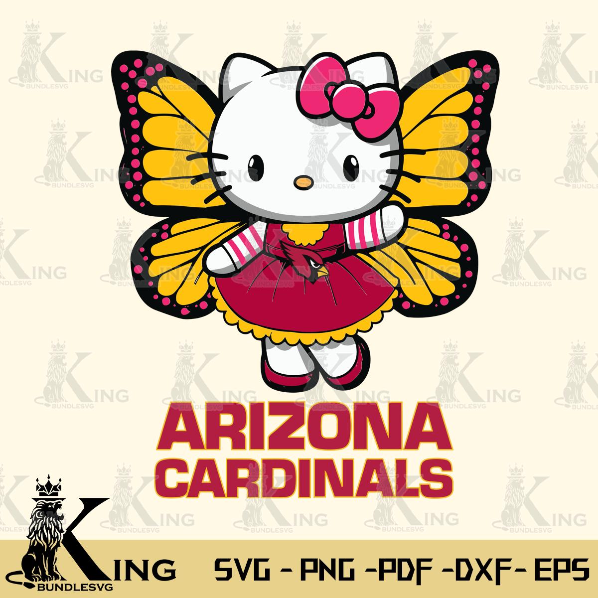 Arizona Cardinals Whimsical Kitty Wings Svg Eps Dxf Png File, Digital Download