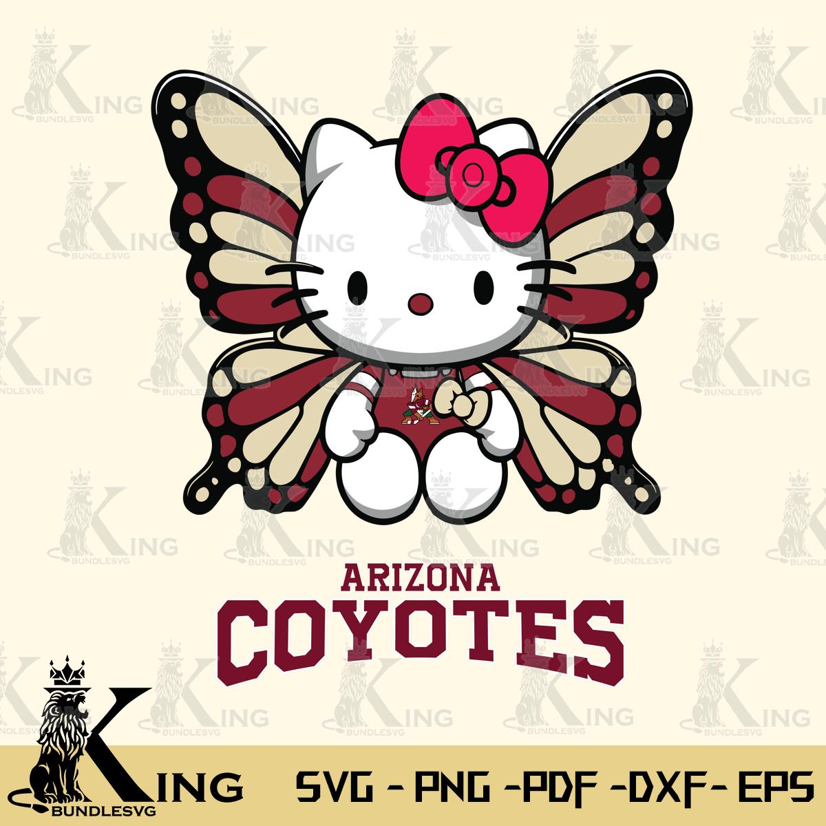 Arizona Coyotes Butterfly Kitty Delight Svg Eps Dxf Png File, Digital Download