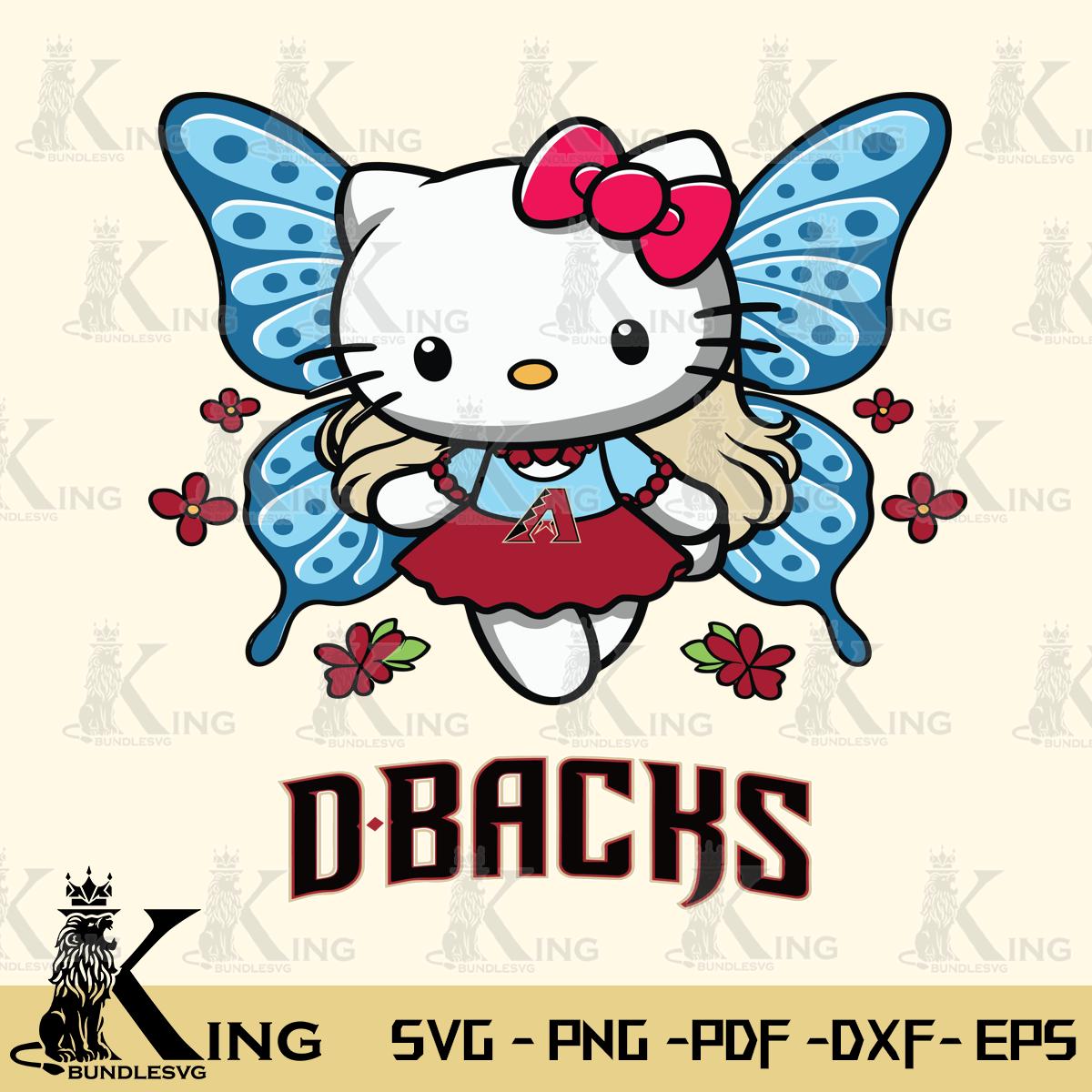 Arizona Diamondbacks Butterfly Kitty Charm Svg Eps Dxf Png File, Digital Download