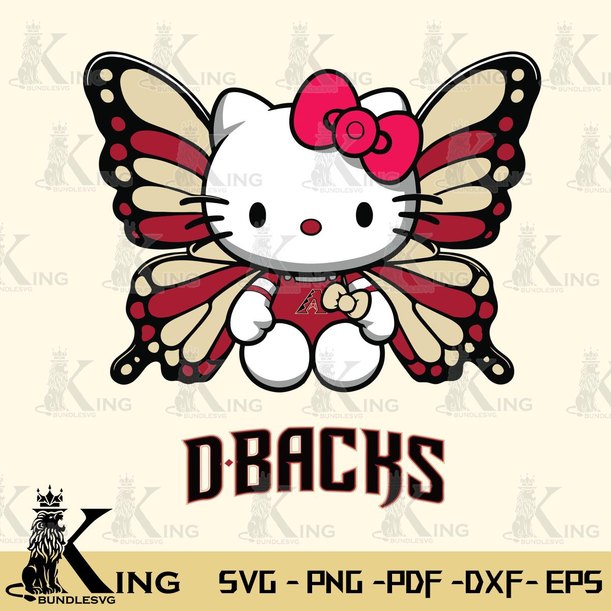 Arizona Diamondbacks Butterfly Kitty Delight Svg Eps Dxf Png File, Digital Download