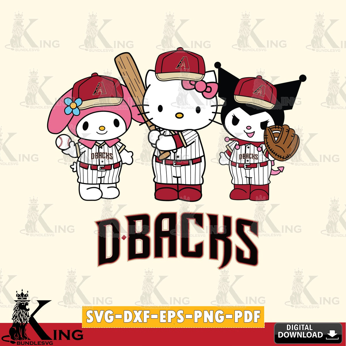 Eye-catching graphic of an Arizona Diamondbacks Kawaii team baseball player, high-quality vector for DIY scrapbooking and home