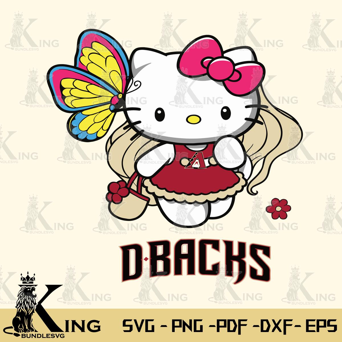 Arizona Diamondbacks Kitty Cartoon Svg Eps Dxf Png File, Digital Download