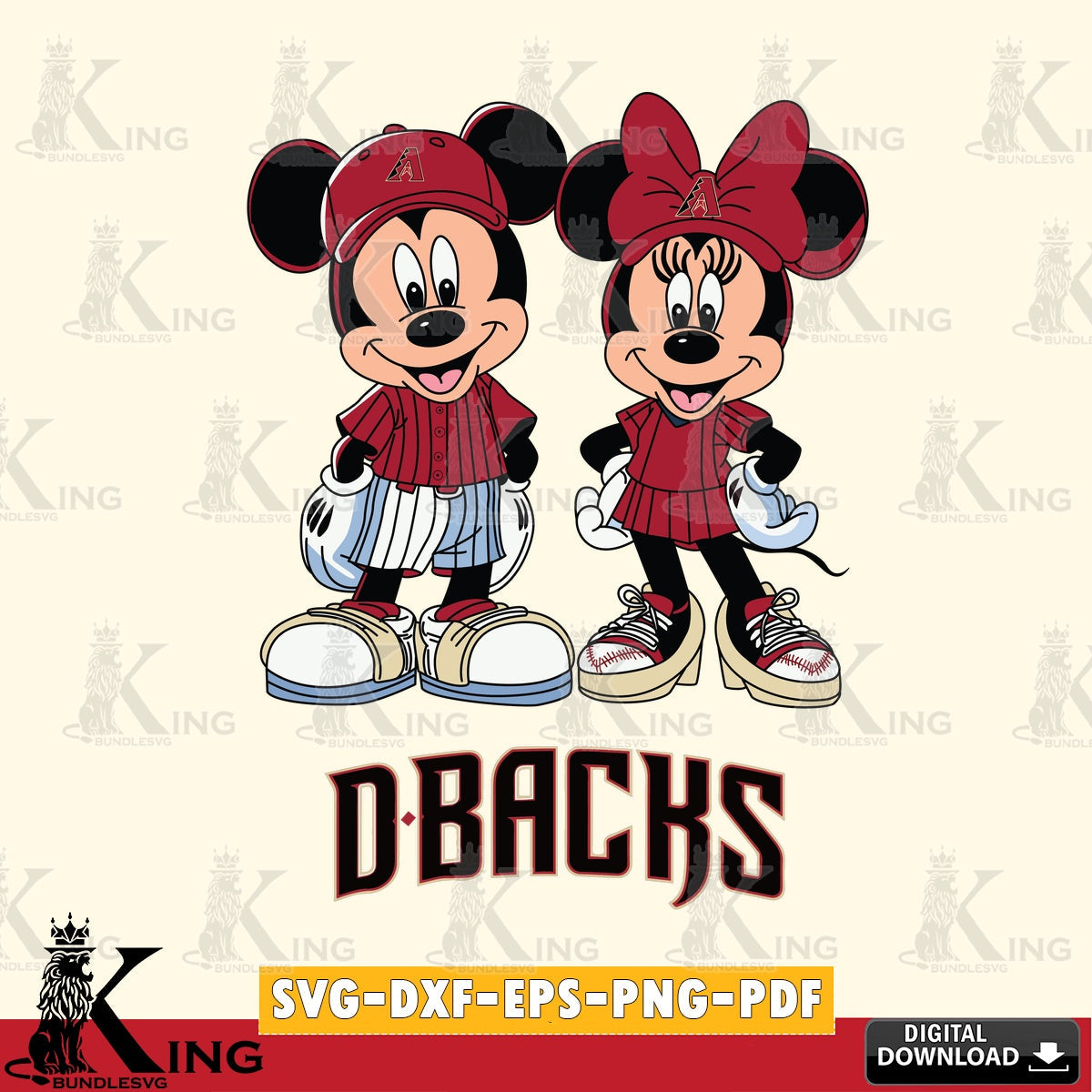 Arizona Diamondbacks Mickey Minnie Mouse Fan SVG file , For Cricut, File cut , Digital Download , PDF File, Cut Files