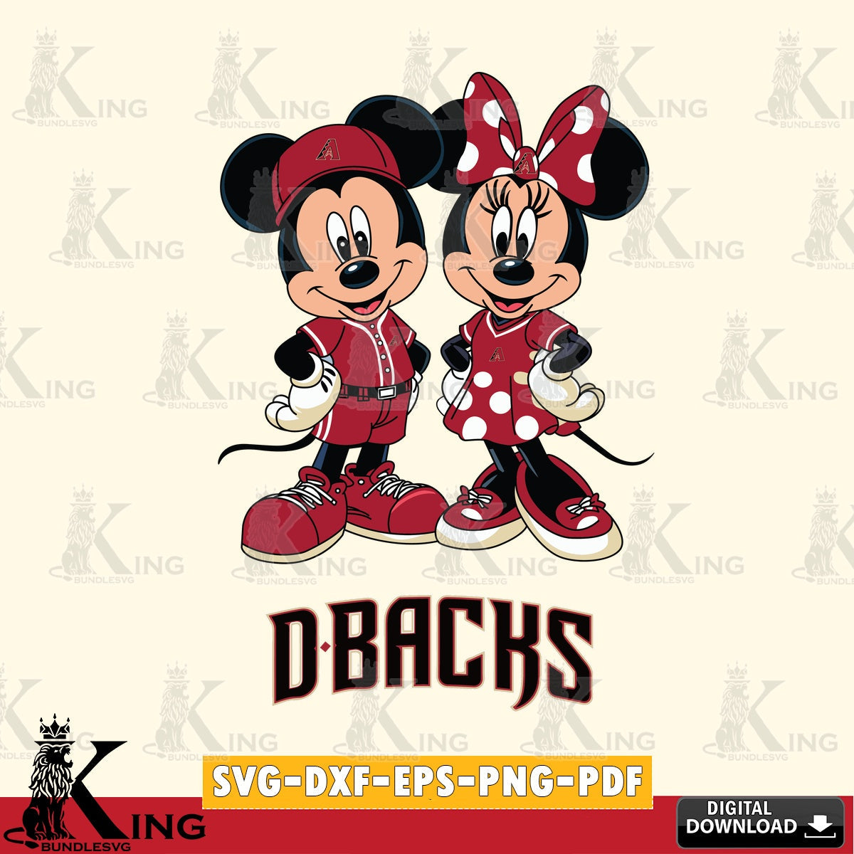 Arizona Diamondbacks Mickey Minnie Mouse couple sport SVG file , For Cricut, File cut , Digital Download , PDF File, Cut Files