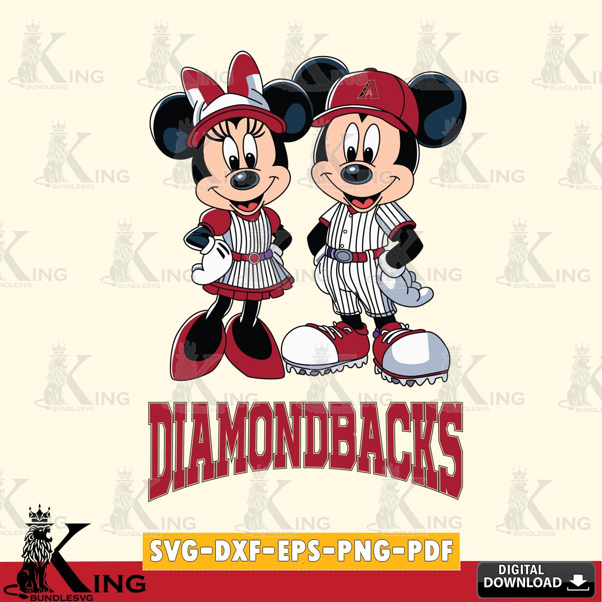 Arizona Diamondbacks Mickey Minnie Sport SVG File, MLB for Cricut, Silhouette, Digital Download , file cut