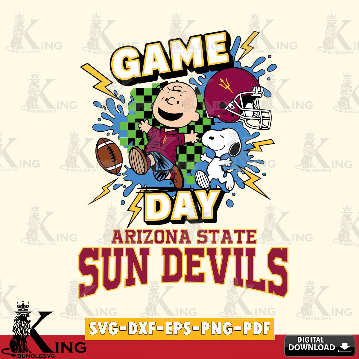 Arizona State Sun Devils Game Day Peanuts SVG, Cricut, Cut file , Digital Download , Instant Download, Peanuts svg, NCAA svg, Football svg, Sport svg