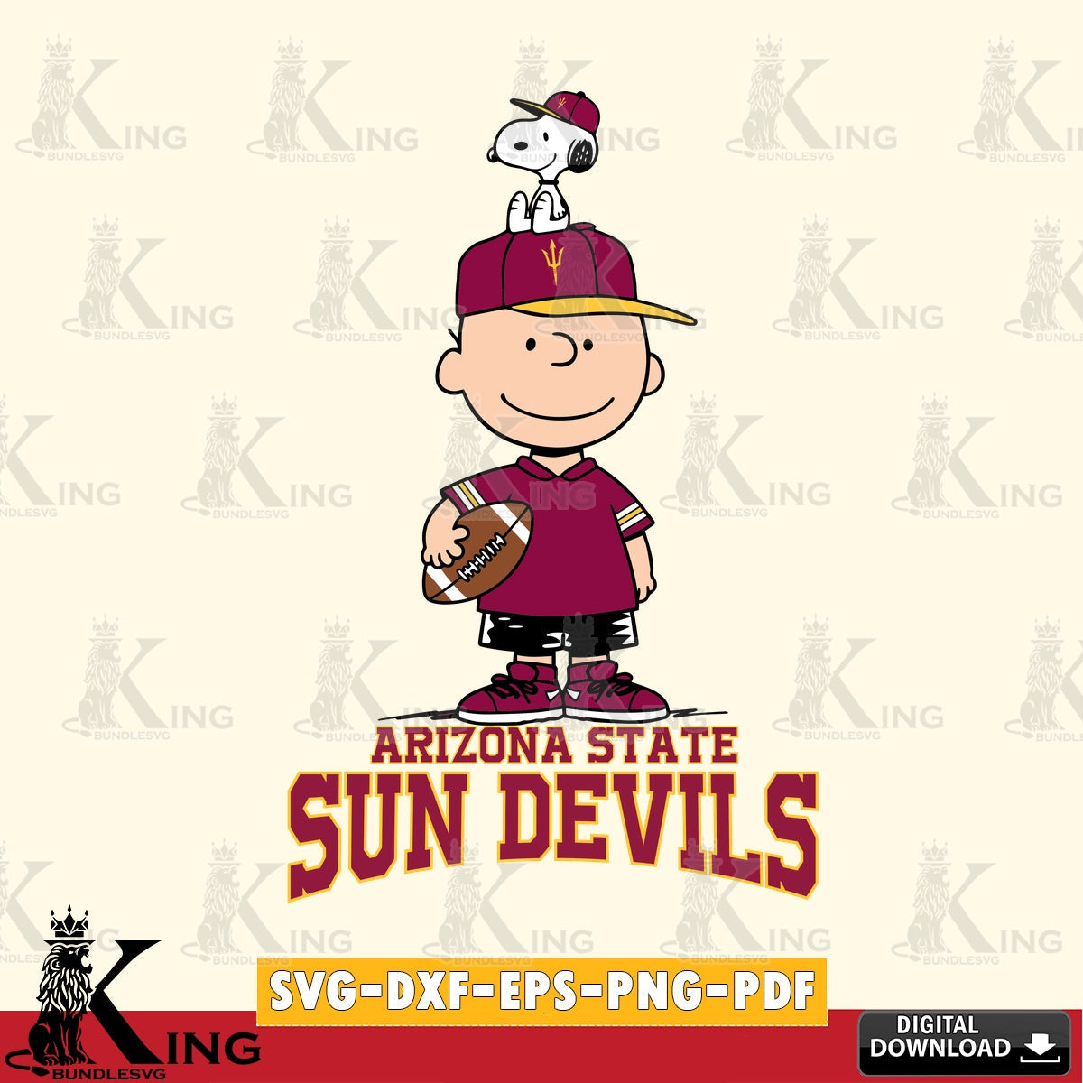 Arizona State Sun Devils Peanuts Football Rugby SVG, Cricut, Cut file , Digital Download , Instant Download, Peanuts svg, NCAA svg, Football svg, Sport svg