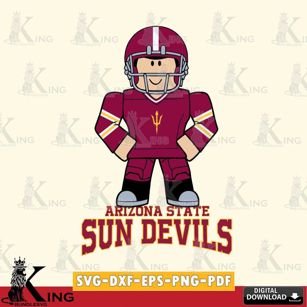 Arizona State Sun Devils Roblox Cool Football SVG file , NCAA Cricut, File cut , Digital Download , PDF File