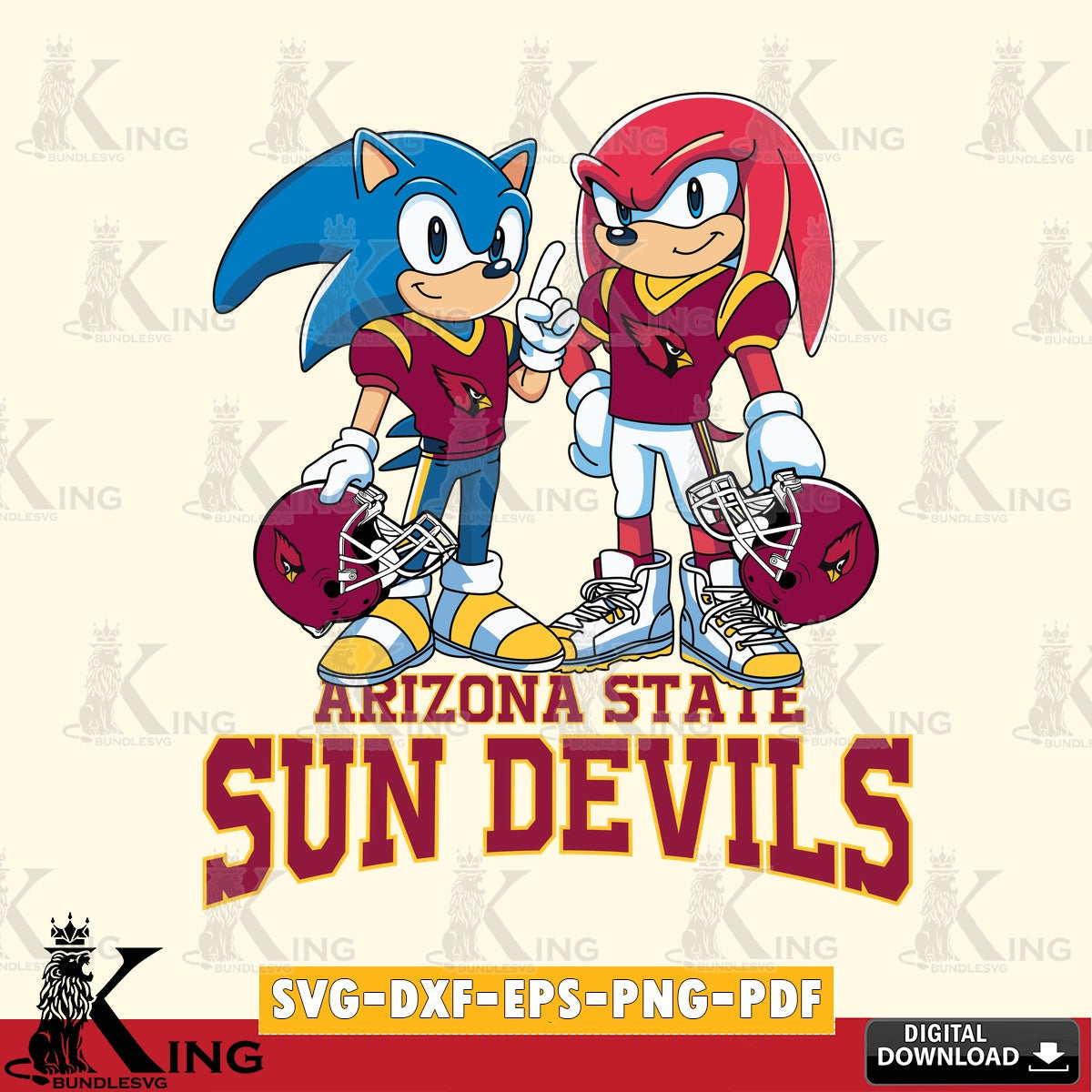Arizona State Sun Devils Sonic And Knuckles Football SVG file, Vector , Digital Download , PDF File , Instant Download