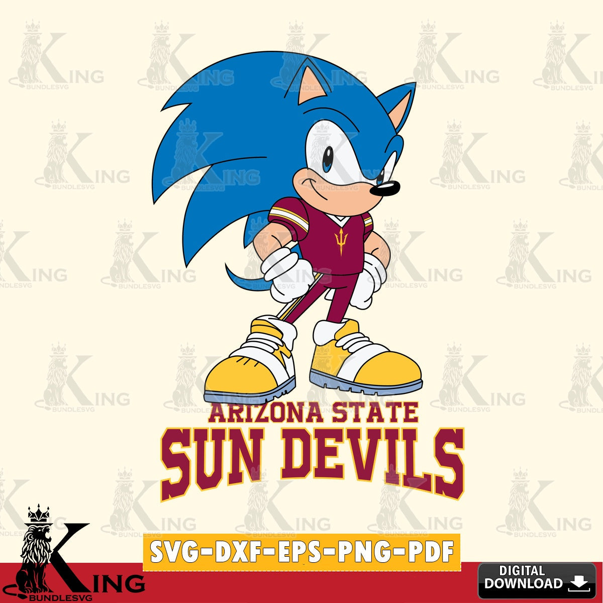 Arizona State Sun Devils Sonic Football Star Mascot SVG file, Vector , Digital Download , PDF File , Instant Download