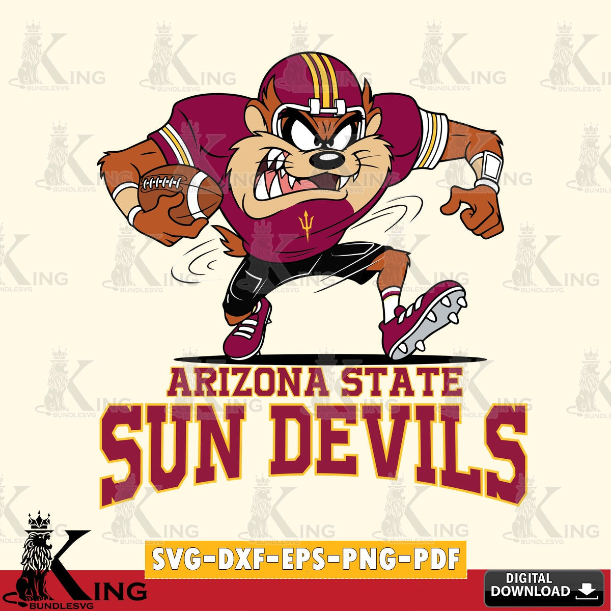 Arizona State Sun Devils Taz Football Helmet SVG file, Cut file , Digital Download , Instant Download, Taz svg, NCAA svg