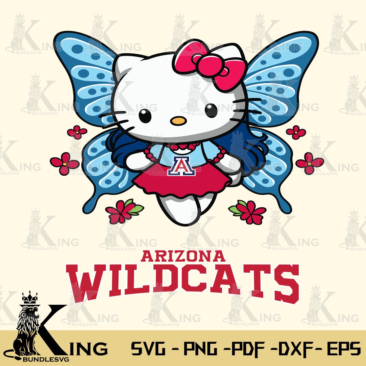 Arizona Wildcats Butterfly Kitty Charm Svg Eps Dxf Png File, Digital Download