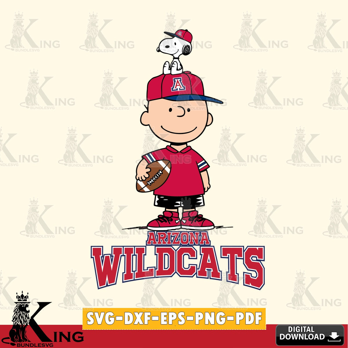 Arizona Wildcats Peanuts Football Rugby SVG, Cricut, Cut file , Digital Download , Instant Download, Peanuts svg, NCAA svg, Football svg, Sport svg